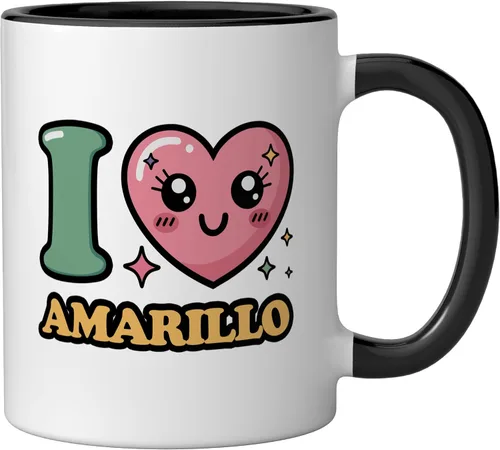 Miniatura 2 de I love Amarillo Ceramic Mug, Black/White