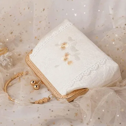 Miniatura 4 de Bolso bordado de estilo chino para las mujeres Vintage Metal Frame Kiss Lock Embrague Bolso Femenino étnico Monederos Wrap