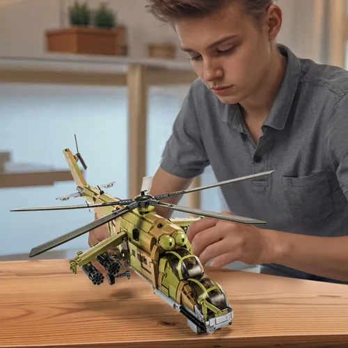 Miniatura 6 de DAHONPA MI-24S Helicóptero de Utilidad Media Militar del Ejército Conjunto de Ladrillos de Construcción de Avión, 850+ Piezas Bloques