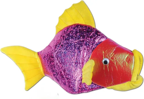 Miniatura 2 de Beistle - Gorro de pez de felpa, disfraz divertido de oro metálico o rosa