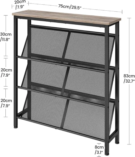 Miniatura 3 de CHOEZON Zapatero, Estante de Almacenamiento de Zapatos Inclinado de 4 Niveles, Zapatero Estrecho para Entrada, Organizador de Zapatos con Patas