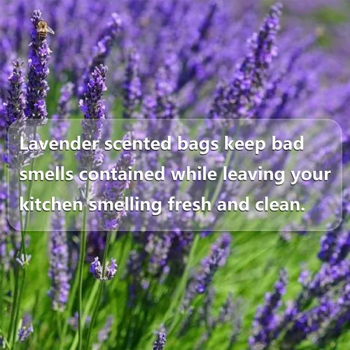 Miniatura 9 de HygiCare Bolsas de basura de cocina de 13 galones de alto, con aroma a lavanda, 200 bolsas de basura con cordón, preseparadas, control de olores