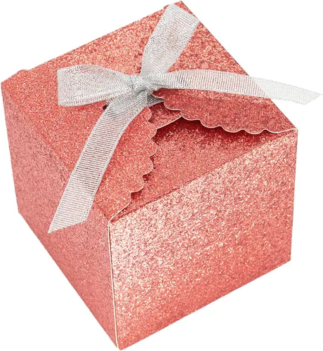 Miniatura 17 de WEWILUCK Cajas de regalo plateadas con purpurina, 10 cajas de regalo pequeñas con tapas a granel para bodas, fiestas, cumpleaños, día de San