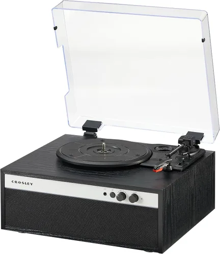 Miniatura 13 de Crosley CR6048A-BK - Reproductor de discos de vinilo con Bluetooth estroboscópico con sincronización de música, luces LED que cambian de color, Negro