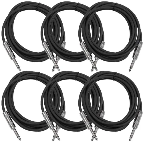 Miniatura 17 de Seismic Audio Cables de guitarra para altavoces, cables de guitarra TS de ¼ pulgadas, 3 pies, multicolor, paquete de 6 Color múltiple
