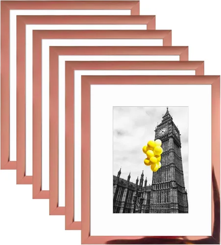 Miniatura 10 de Juego de 6 portarretratos de 5 x 7, para galería de fotos de 4 x 6 pulgadas con paspartú o de 5 x 7 pulgadas sin paspartú, marcos de fotos para Negro