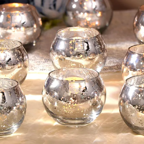 Miniatura 9 de 12 portavelas votivas doradas, portavelas de vidrio de mercurio dorado, decoraciones Diwali para el hogar, centros de mesa de boda para mesas