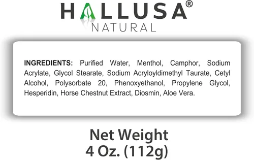 Miniatura 6 de Hallusa Natural Hallosmine Crema para piernas con diosmina, hesperidina y castaño de indias Crema refrescante para el cuidado de la piel