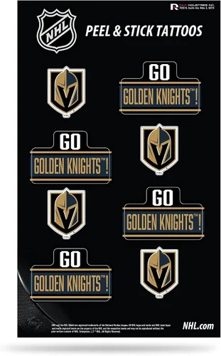 Rico Industries NHL Hockey Colorado Avalanche Tatuaje Vertical Pelar y Pegar Tatuajes Temporales - Ojo Negro - Aprobado Día del Juego! Vegas Golden