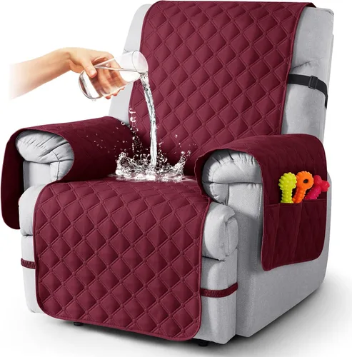 Miniatura 80 de TAOCOCO Fundas reclinables 100% impermeables, con correas para las piernas, funda de sofá reclinable reversible para silla reclinable, protector