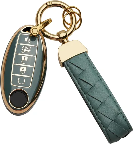 Miniatura 11 de para Nissan Funda para Llavero Compatible con Altima Maxima Rogue Armada Pathfinder, Carcasa para Llave Inteligente (Azul, 4 botones)