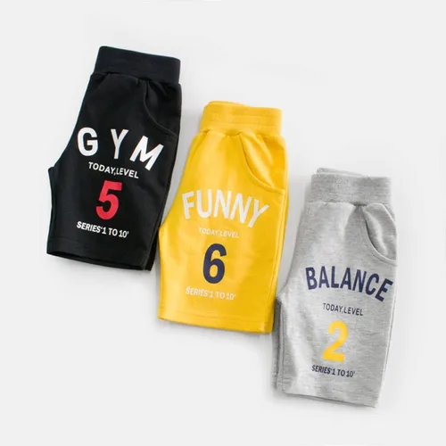 Miniatura 4 de Paquete de 2 pantalones cortos deportivos de punto de verano para niños y niñas, pantalones cortos suaves casuales para bebés