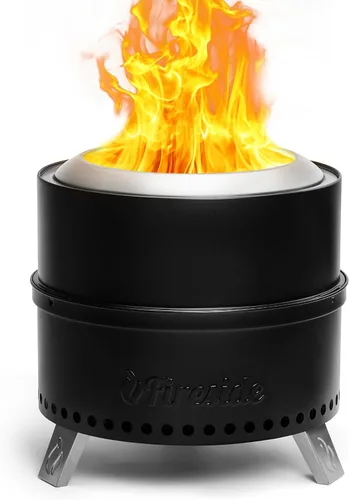Miniatura 8 de TURBRO Chimenea sin humo de 19 pulgadas para quemar leña al aire libre, estufa de camping portátil de acero inoxidable con soporte, bandeja