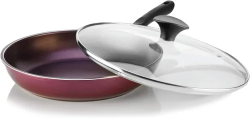 Miniatura 5 de TeChef - Sartén de color de 12 pulgadas con tapa de vidrio, recubierta con DuPont Teflon® Select - Colección de colores/revestimiento antiadherente