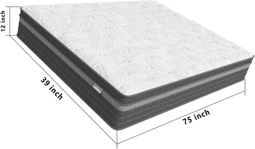 Miniatura 2 de Colchón individual en una caja, colchón de tamaño individual de 12 pulgadas, diseño híbrido con espuma CertiPUR-US, alivio de presión, aislamiento