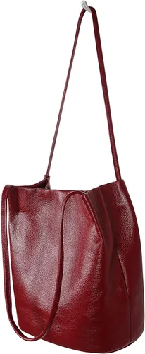 Miniatura 8 de Iswee - Bolsos de cuero genuino, diseño de hombro Hobo, bolsos para mujer