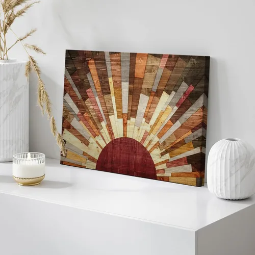 Miniatura 4 de Wall26 - Arte de pared estampado en lienzo con decoración occidental sobre panel de madera, naturaleza salvaje con sol y cielo brillantes, arte