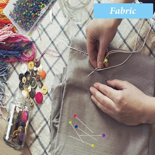 Miniatura 5 de 600 piezas de alfileres de costura con punta recta para tela, alfileres de acolchado con cabeza perlada de bola de 1.5 pulgadas, alfileres de corsé