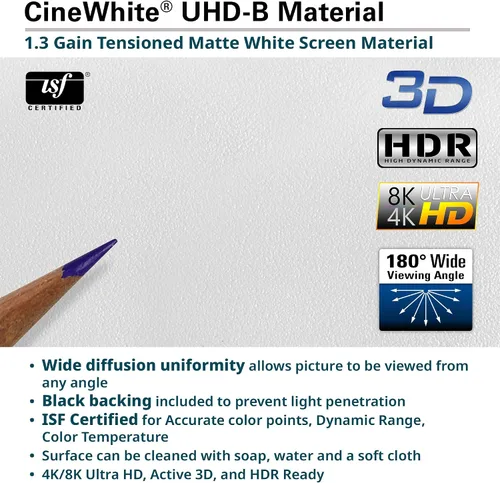 Miniatura 3 de Pantalla de proyección de marco fijo CineWhite, SableFrame 2 CineWhite UHD-B