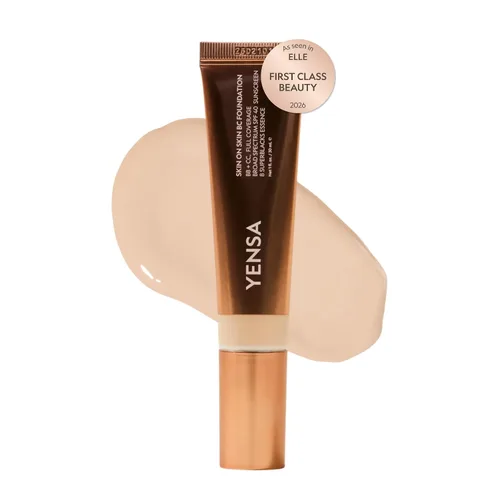 Miniatura 19 de YENSA BC Foundation - Base de cobertura completa, crema CC y BB en uno con SPF 40, enriquecida con ácido hialurónico y péptidos para hidratar