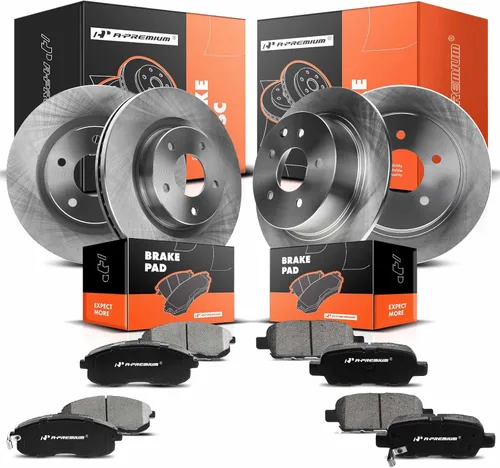 Miniatura 9 de A-Premium 296mm (11.65 pulgadas) Kit de Rotores de Freno de Disco Ventilados Delanteros + Pastillas Cerámicas Compatibles con Modelos Selectos