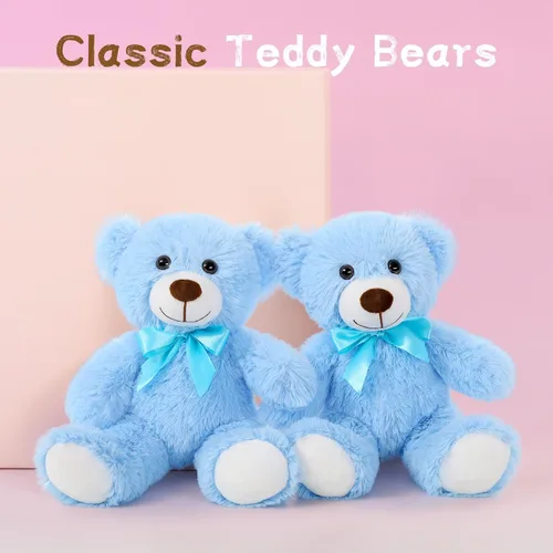 Miniatura 2 de MaoGoLan - Osos de peluche, paquete de 3 osos de peluche, regalo de cumpleaños o centro de mesa para niñas, 13.5 pulgadas Azul
