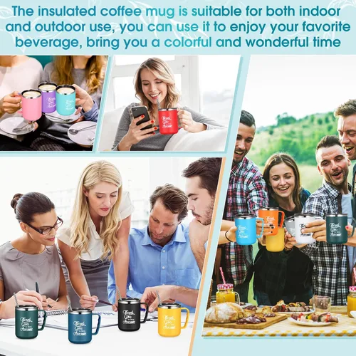 Miniatura 5 de Umigy 12 tazas de café de agradecimiento a los empleados, regalo a granel, taza de 17 onzas, vaso de viaje aislado de acero inoxidable, regalo