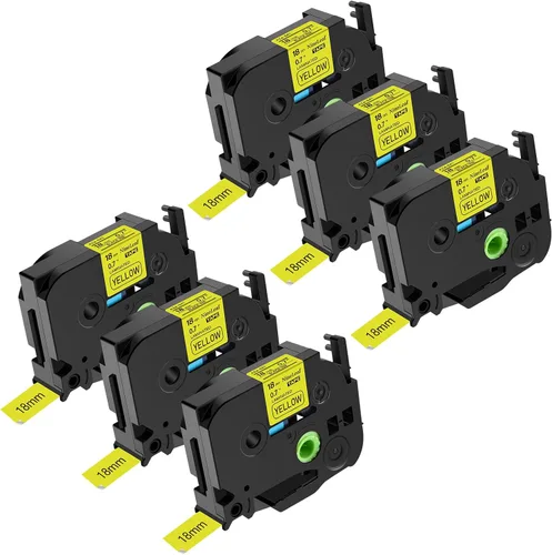 Miniatura 15 de NineLeaf Paquete de 6 cintas de etiquetas compatibles con Brother TZ TZe TZe-531 TZe531 TZ-531 TZ531 0.472 in 1/2 pulgadas, negro sobre azul