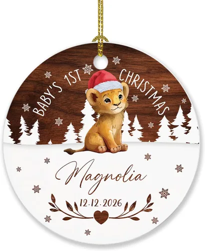 Miniatura 10 de Adorno de Navidad de la segunda Navidad del bebé 2026, marco de fotos de corona, adorno de segunda Navidad para papá, mamá, nombre de bebé