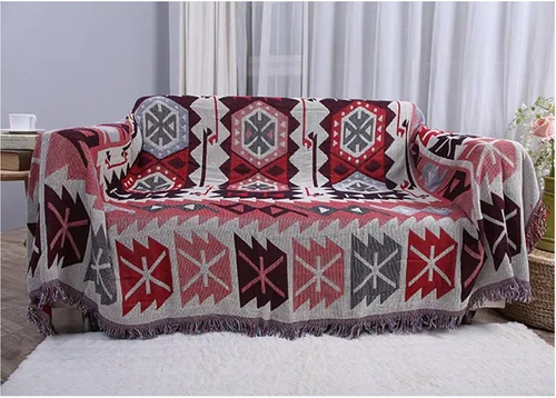 Miniatura 11 de MIFXIN Manta de felpilla jacquard de 35 x 82 pulgadas, manta tejida de algodón de doble cara con borlas decorativas, manta ligera y suave para cama