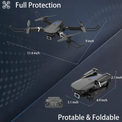 Miniatura 7 de MOCVOO Dron con cámara dual para adultos y niños, cuadricóptero RC plegable para principiantes, dron de juguete, video FPV 1080P, 3
