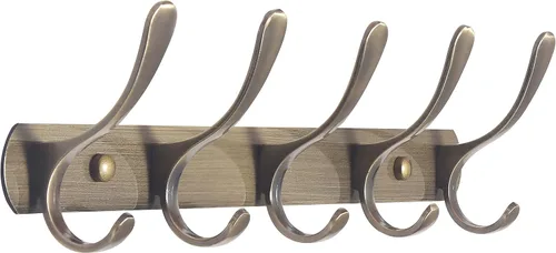 Miniatura 11 de SKOLOO Perchero de pared moderno, perchero de pared de metal con 5 ganchos, resistente riel de pared para colgar abrigos, chaquetas, ropa, Negro