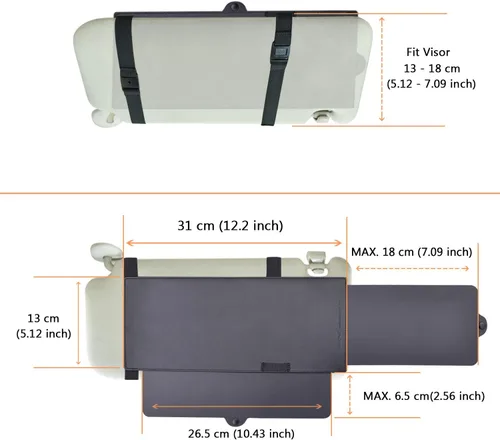 Miniatura 6 de Extensor de visera de automóvil, extensor de parasol para parabrisas y ventana lateral (negro)