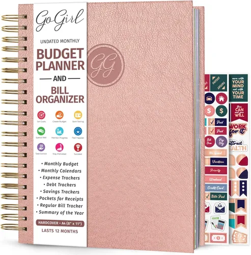 Miniatura 7 de GoGirl Planificador de presupuesto y organizador mensual de facturas, libro financiero mensual con bolsillos. Cuaderno de seguimiento de gastos