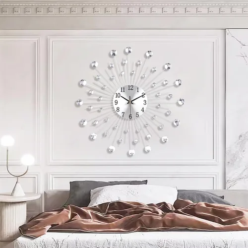 Miniatura 4 de Reloj de pared grande para sala de estar, relojes de pared modernos silenciosos que funcionan con batería, relojes decorativos sin tictac