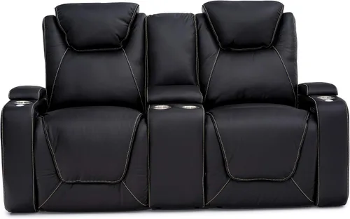 Miniatura 3 de Seatcraft Vienna - Asientos reclinables de cine en casa, cuero de grano superior, reposacabezas eléctrico, soporte lumbar, carga USB, portavasos