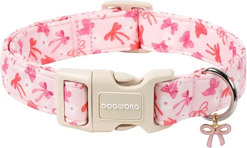 Miniatura 37 de DOGWONG Collar para perro de San Valentín, collar ajustable de algodón con corazón de caramelo azul, perfecto para perros pequeños a medianos