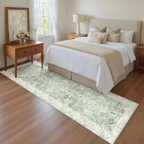 Miniatura 468 de Madane Tapete lavable de 2 x 10 pies para pasillo, cocina, recibidor, clásico, suave, antideslizante para interiores, casa de campo, baño, sala