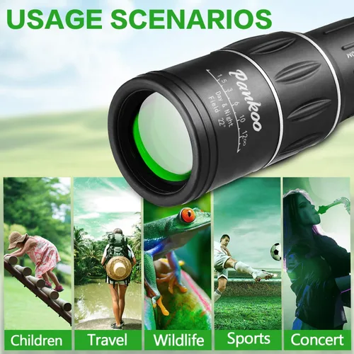 Miniatura 5 de Pankoo Telescopio monocular HD 16 x 52, monoculares compactos de alta potencia 2023 para adultos y niños, alcance monocular HD para observación