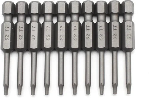 Miniatura 18 de TMAX Juego de puntas de destornillador de cabeza de estrella T6 Torx de 25 piezas, acero S2 de 6 puntos T-6 puntas de inserción de destornillador