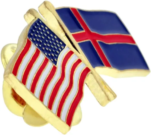 Miniatura 36 de PinMart Pin de solapa esmaltado con bandera de la amistad cruzada de Estados Unidos y el mundo
