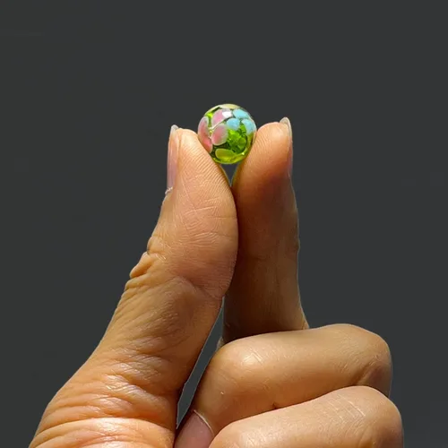 Miniatura 3 de Artsy Crafts - 20 cuentas de cristal de flores de 0.472 in, cuentas de cristal de Murano europeas, cuentas de cristal sueltas hechas a mano