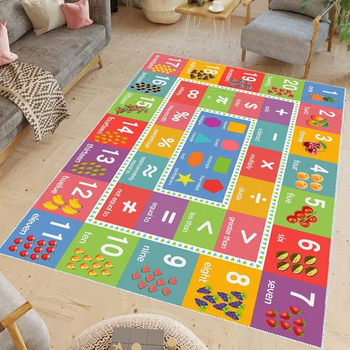 Miniatura 36 de ABC - Alfombra educativa del alfabeto, alfombra de juego de 4 x 6 pies para niños, sala de juegos, tapete antideslizante para niños y niñas Alphabet