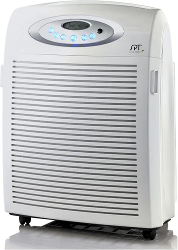 SPT AC-9966 Filtro de aire con motor CC con plasma, ionizador, HEPA y motor de CC (captura humo, polvo, polen, PM2.5, bacterias y humo)