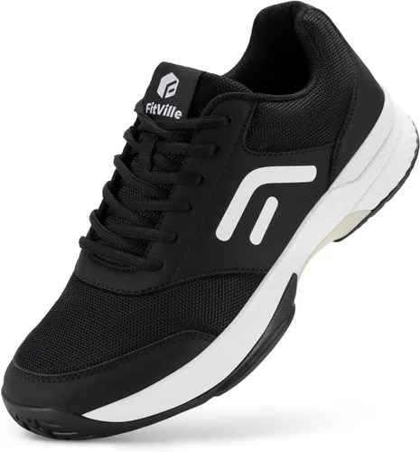 FitVille Wide & Extra Wide Pickleball Shoes Men Tennis Racquetball Squash Shoes for Men All Court with Arch Support-Tennis V3
