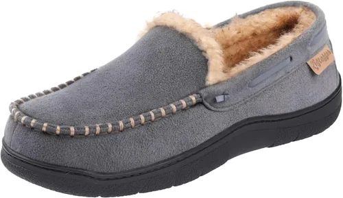 Miniatura 7 de Zigzagger - Pantuflas estilo mocasín de microgamuza y espuma viscoelástica, para hombre