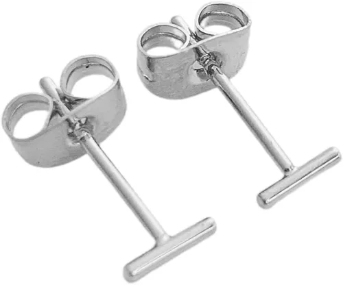 HONEYCAT Aretes tipo dormilona con barra de equilibrio de alambre delgado en oro, oro rosa o plata en 0.394 in o 0.197 in Joyería minimalista y