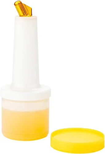 Miniatura 27 de Restaurantware Botella de plástico de almacenamiento de 2 cuartos de galón, con boquilla roja y tapa, botella de almacenamiento de barra, 4 3/4 Rojo