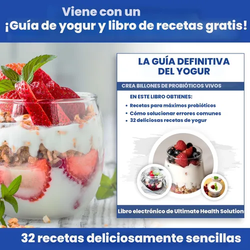Miniatura 5 de Ultimate Yogurt probiótico con control ajustable de tiempo y temperatura, hace billones de probióticos para una mejor salud intestinal, dos