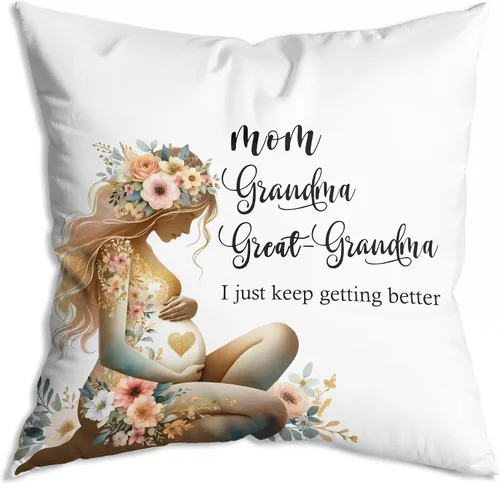 Miniatura 20 de Regalos para abuela, fundas de almohada de 18 x 18 pulgadas, regalos de anuncio de embarazo para abuela, regalos de bisabuela de nietos, regalo